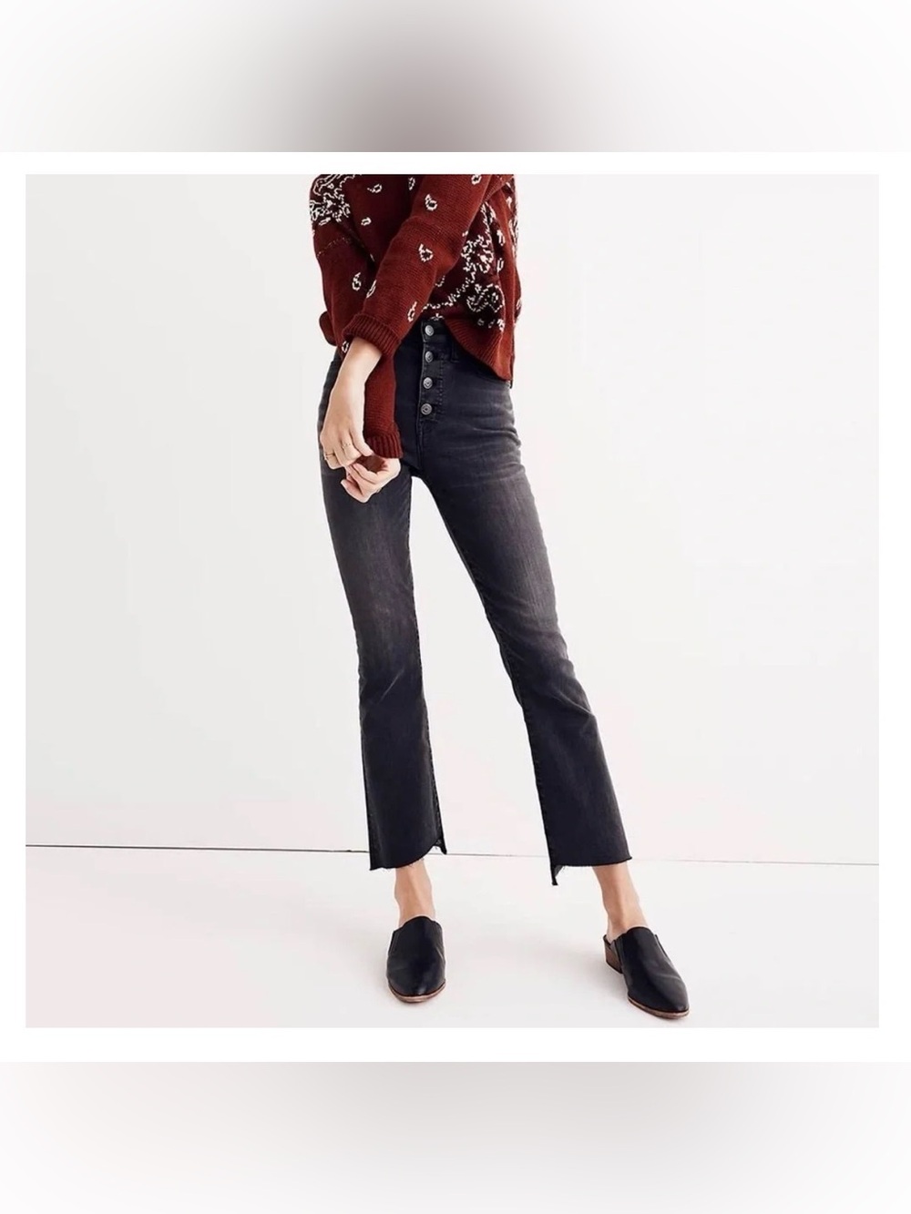 Madewell Cali Demi-Boot Black jeans size 27